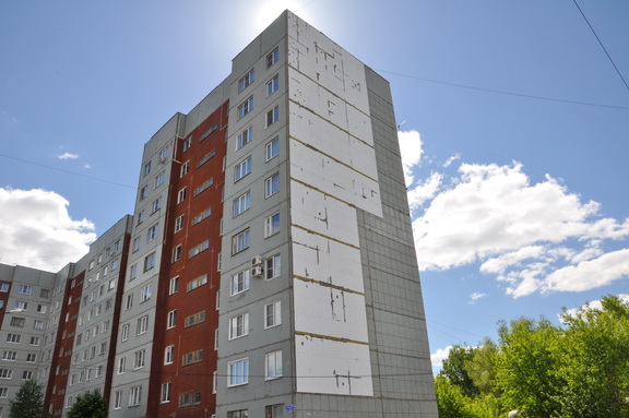 Утеплена торцевая стена многоэтажного дома