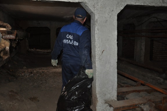 Подвальные помещения очищают от мусора